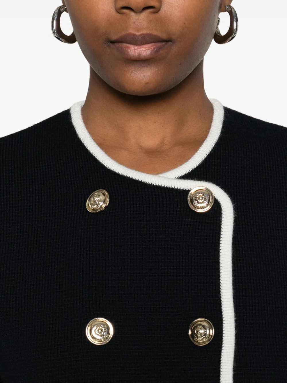 Maje Top met dubbele rij knopen Blauw