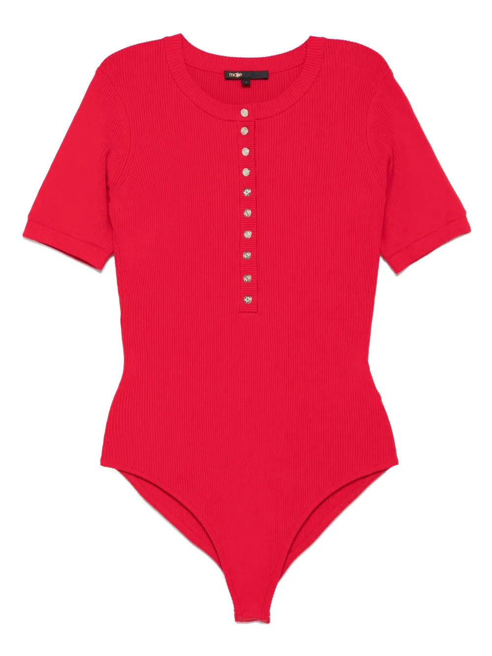 Maje Ribgebreid vest Rood