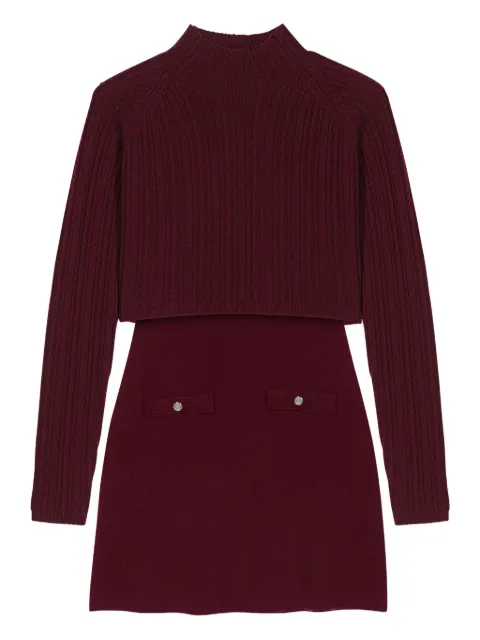 Maje layered mini sweater dress