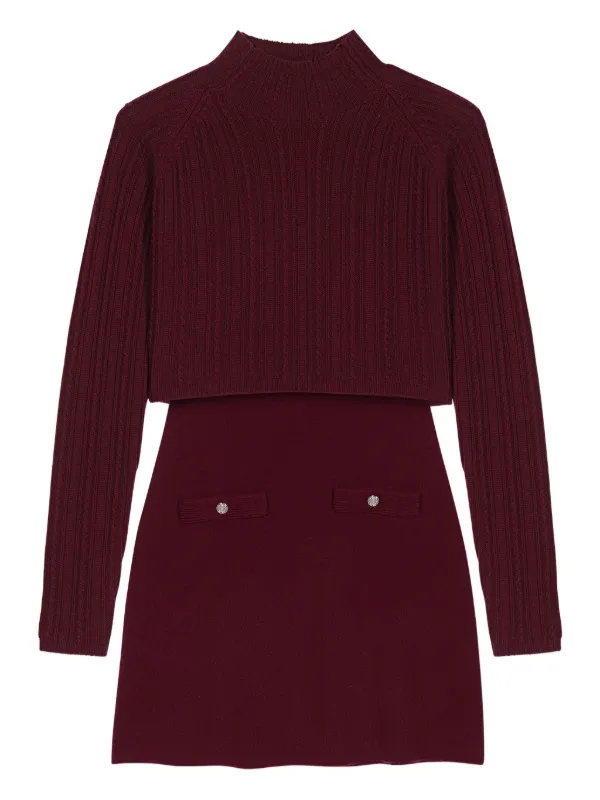 Maje Layered Mini Sweater Dress | Red | FARFETCH