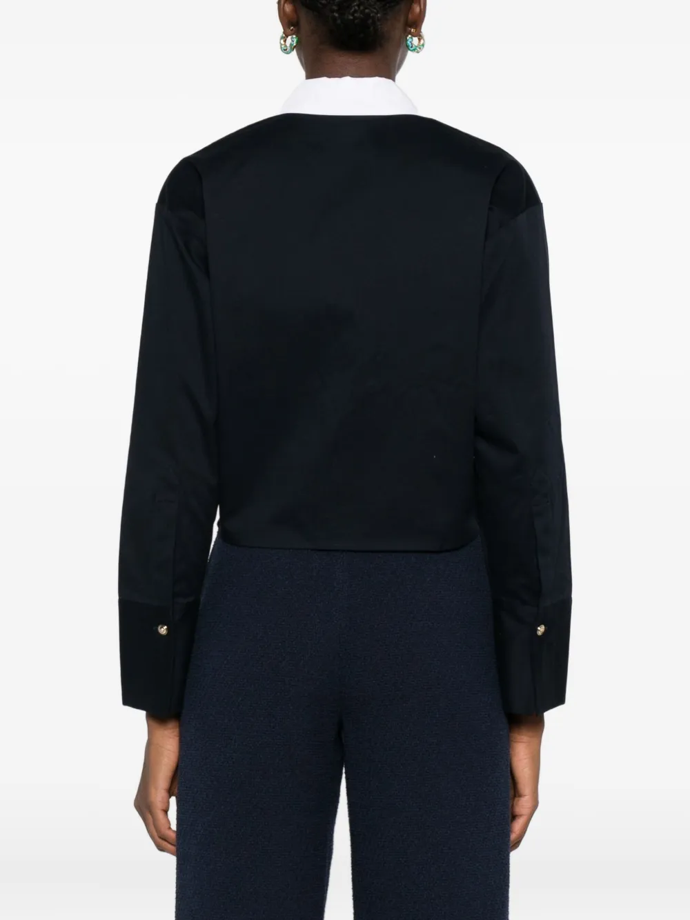 Maje button-fastening collared shirt Blauw