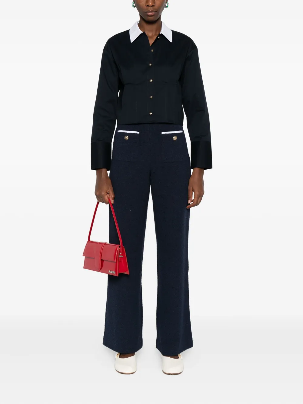 Maje button-fastening collared shirt - Blauw