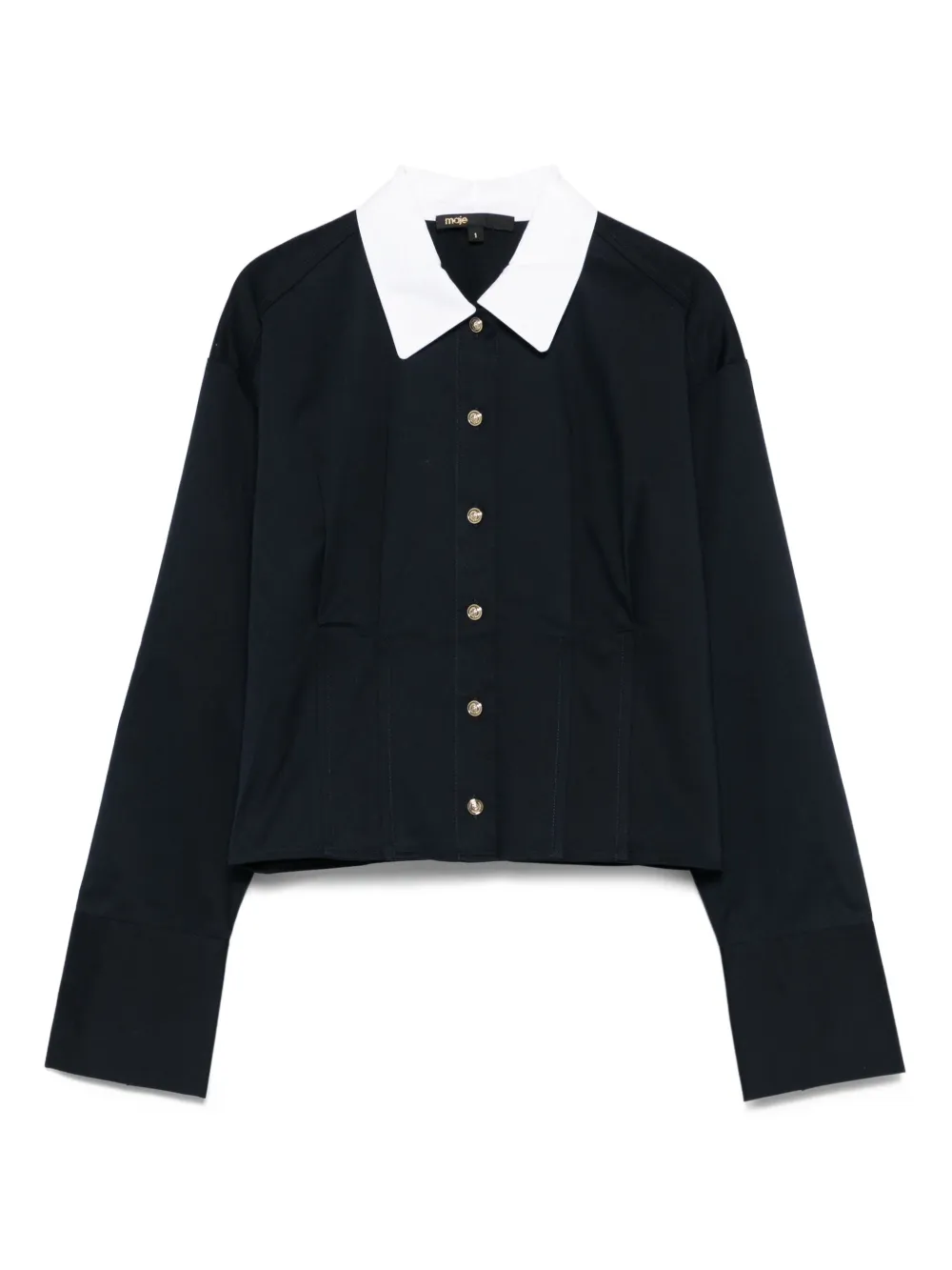 Maje button-fastening collared shirt Blauw