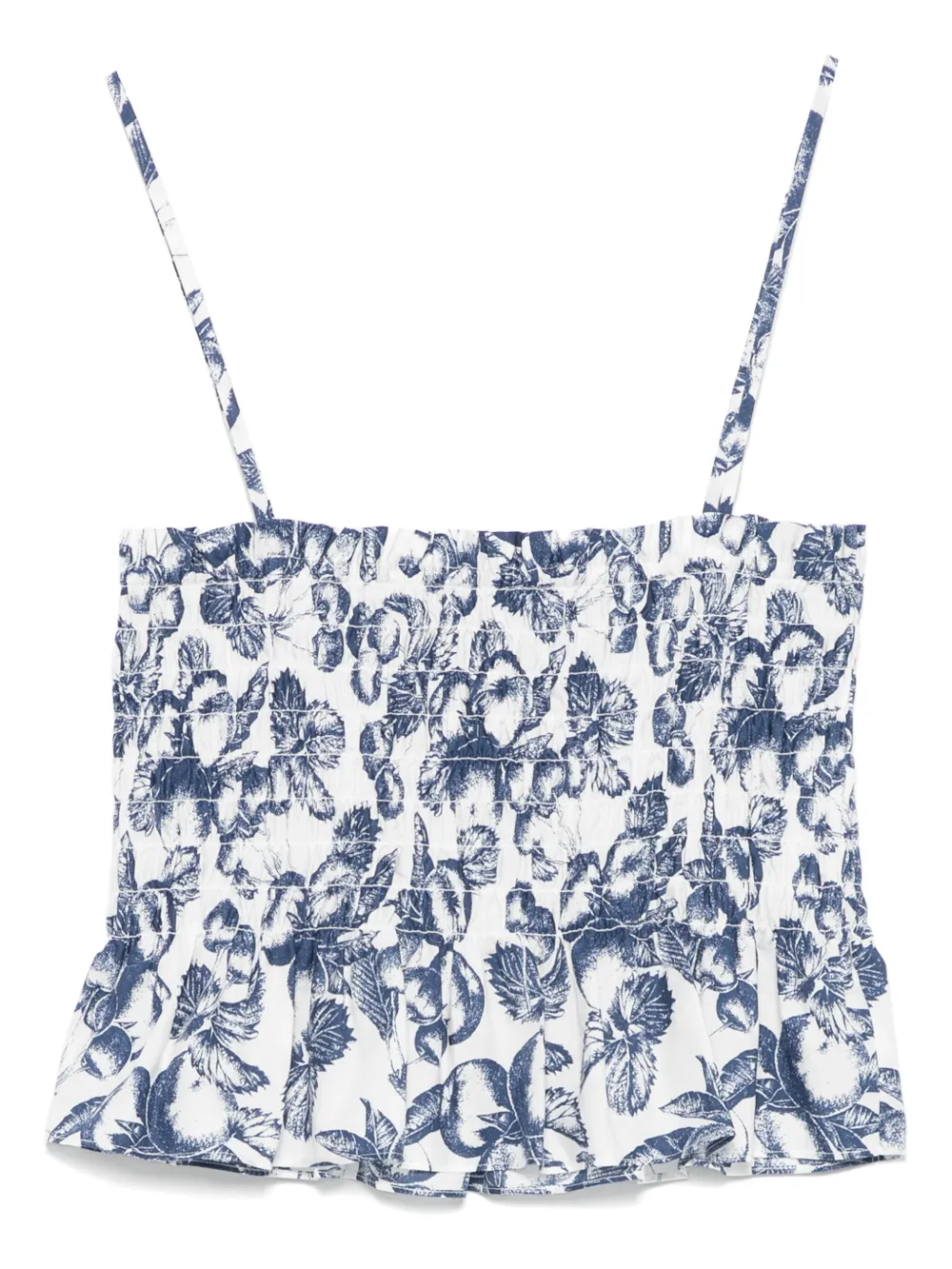 Maje Gesmockte tanktop met grafische print Wit