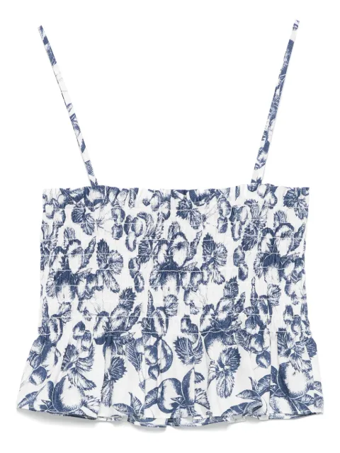 Maje graphic-print smocked top