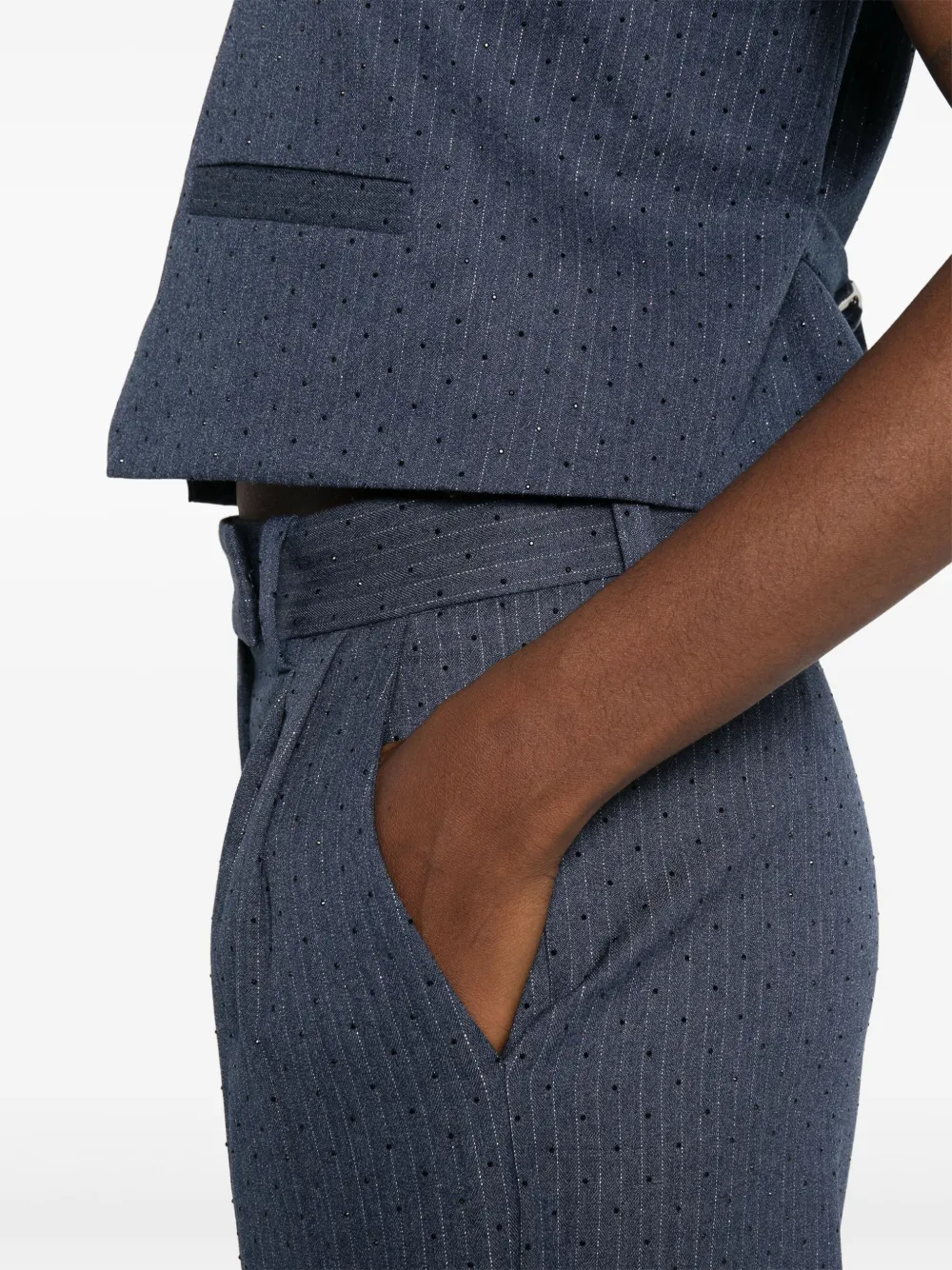 Maje Pantalon met krijtstreep Blauw