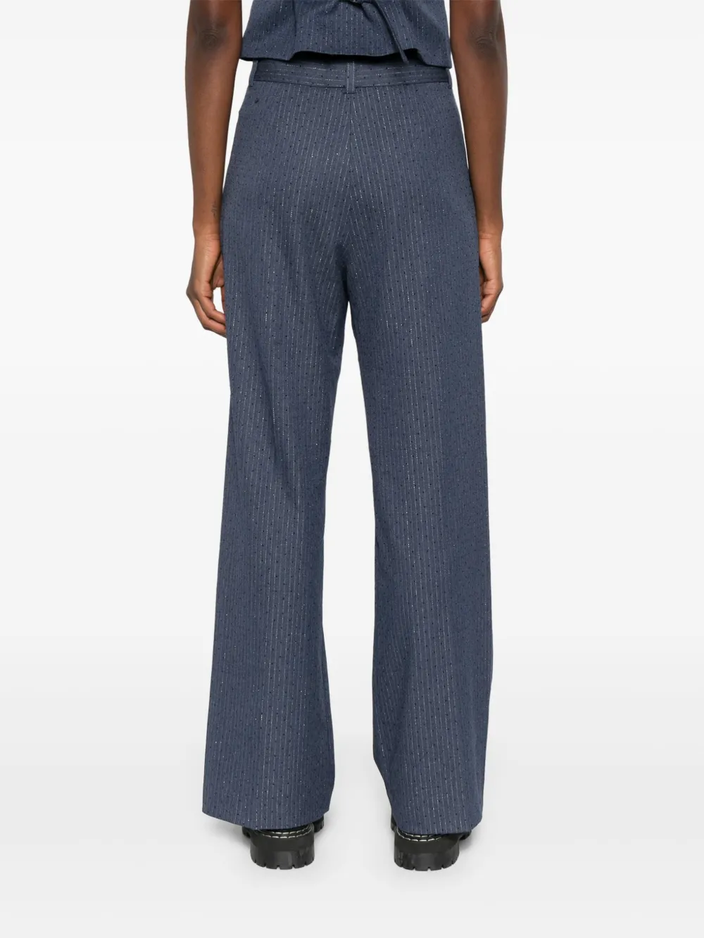 Maje Pantalon met krijtstreep Blauw