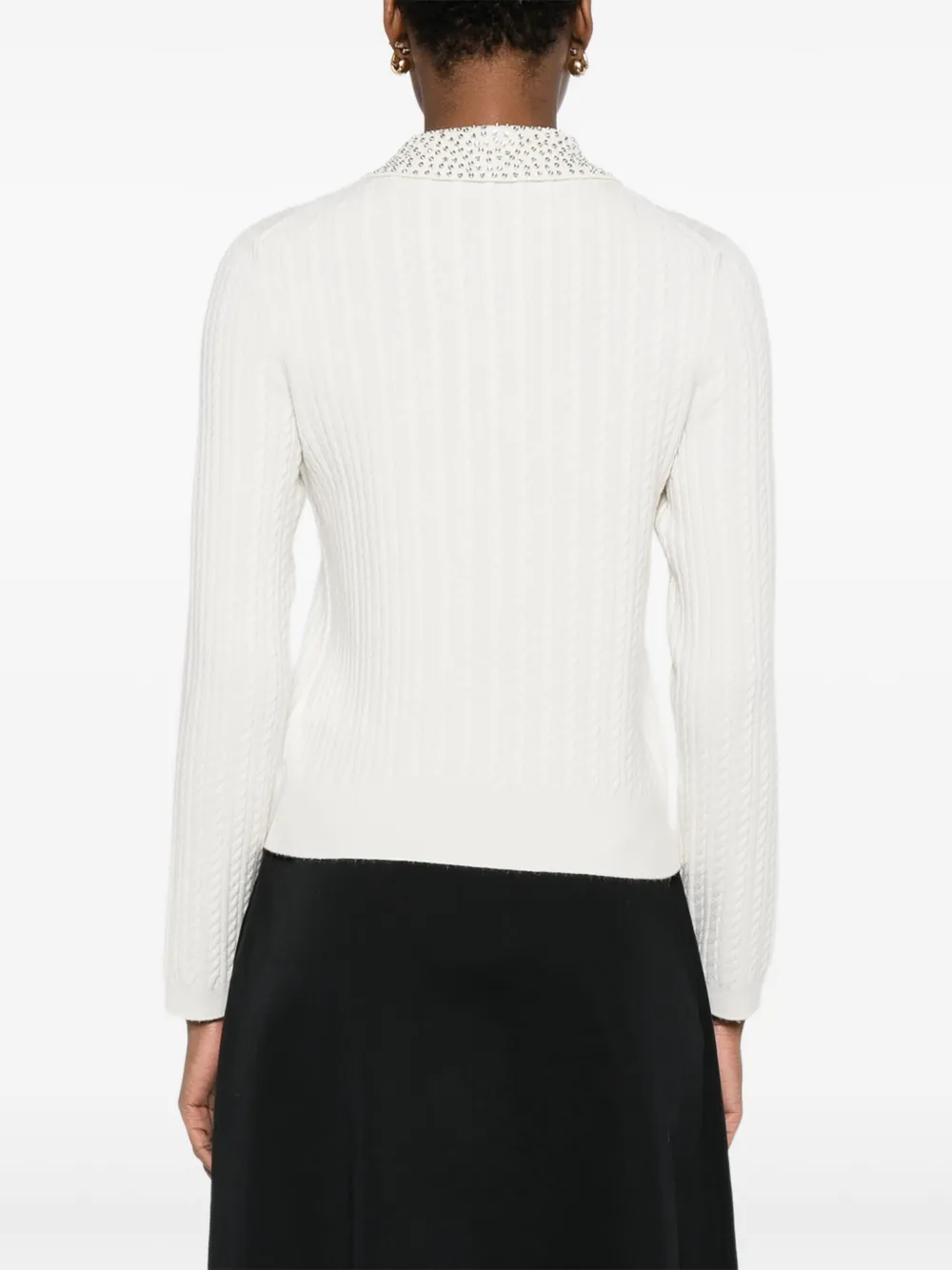 Maje Polotop met verfraaide kraag Wit
