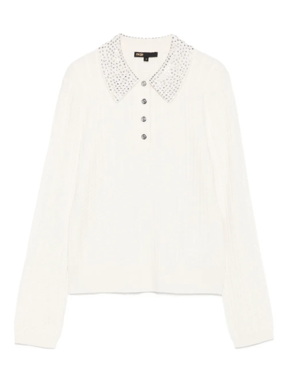 Maje playera tipo polo con detalles en el cuello | blanco | Image 1