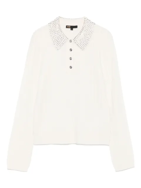Maje embellished-collar polo top