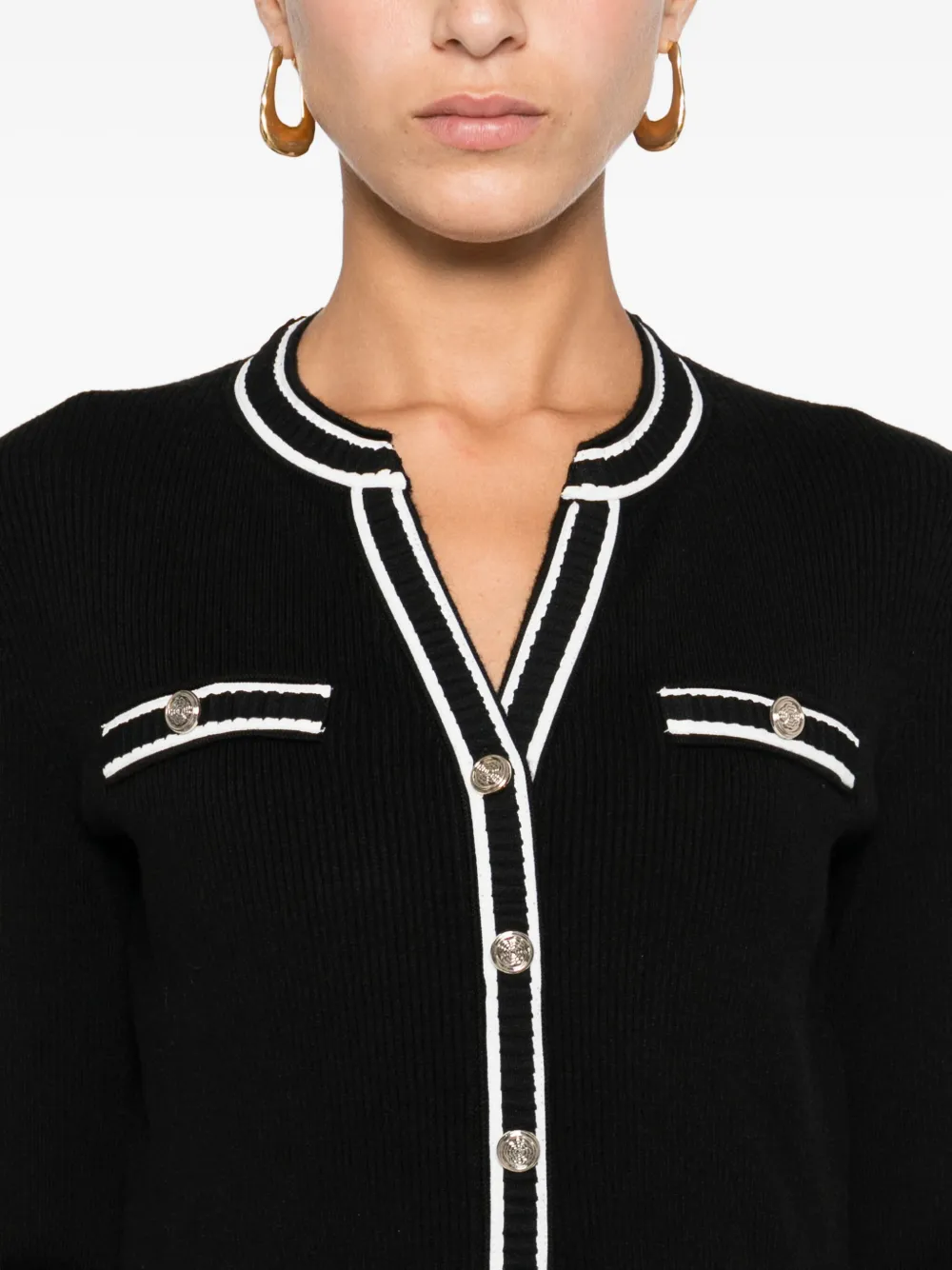 Maje Geplooide jurk met knopen Zwart