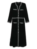 Maje pleated button-front knit dress - Black