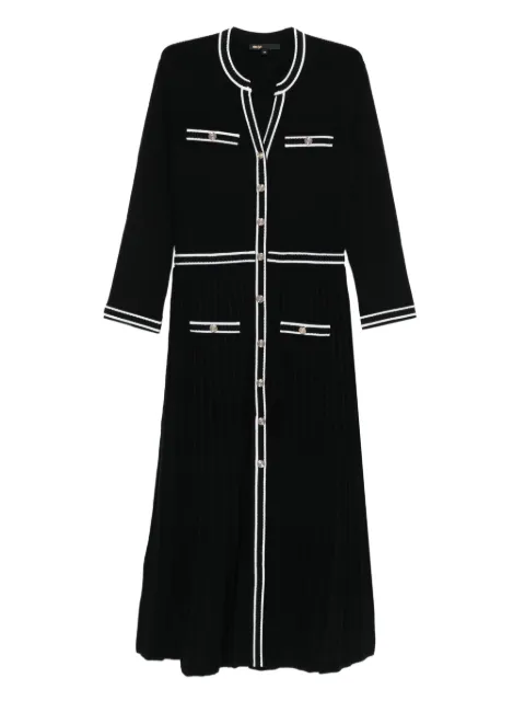 Maje pleated button-front knit dress