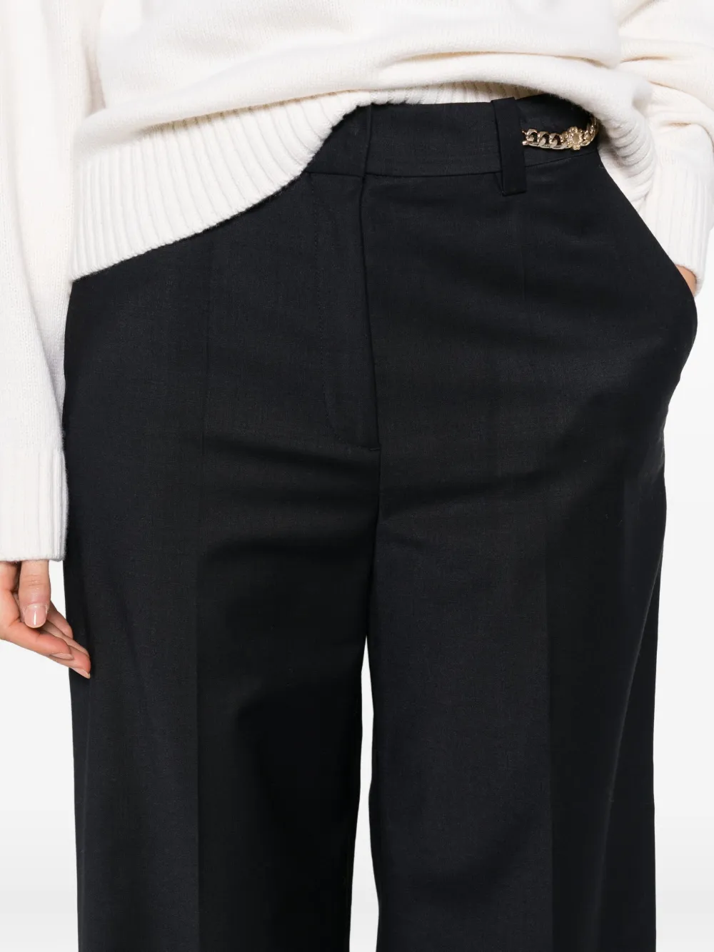 Maje chain-embellished trousers Blauw