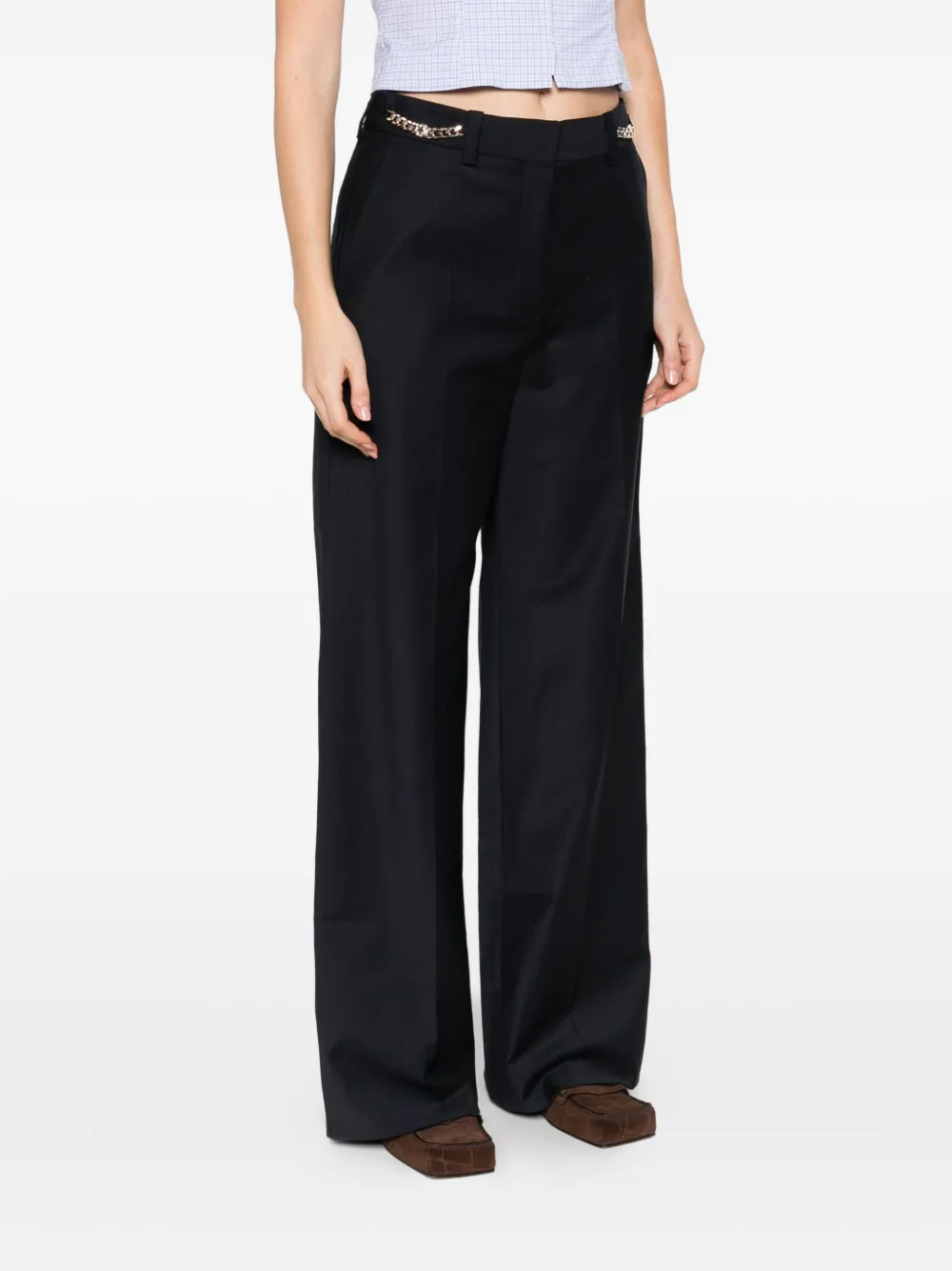 Maje chain-embellished trousers Blauw