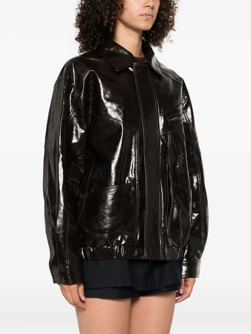 Maje Jack met vlakken en cuffs Bruin