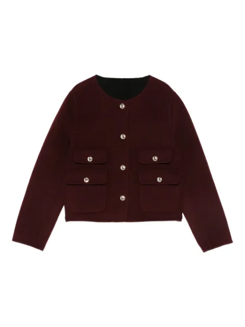 Maje button-fastening flap-pockets cropped jacket
