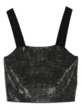 Maje rhinestone-embellished top - Black