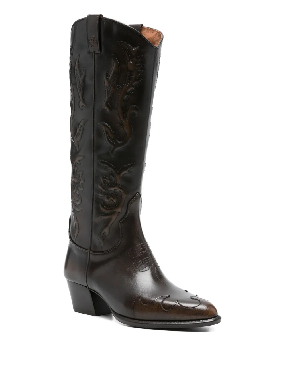 Maje 50mm floral-embroidered leather boots | Cowboy Boots | Image 2