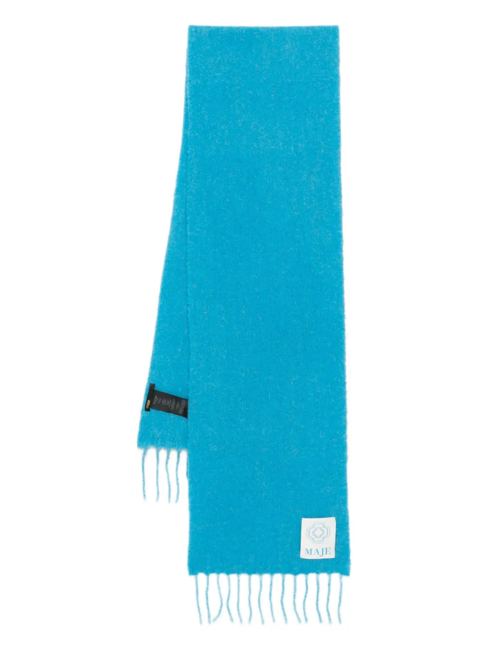 Maje bufanda de lana con flecos | azul | Image 1