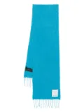 Maje fringed alpaca wool scarf - Blue