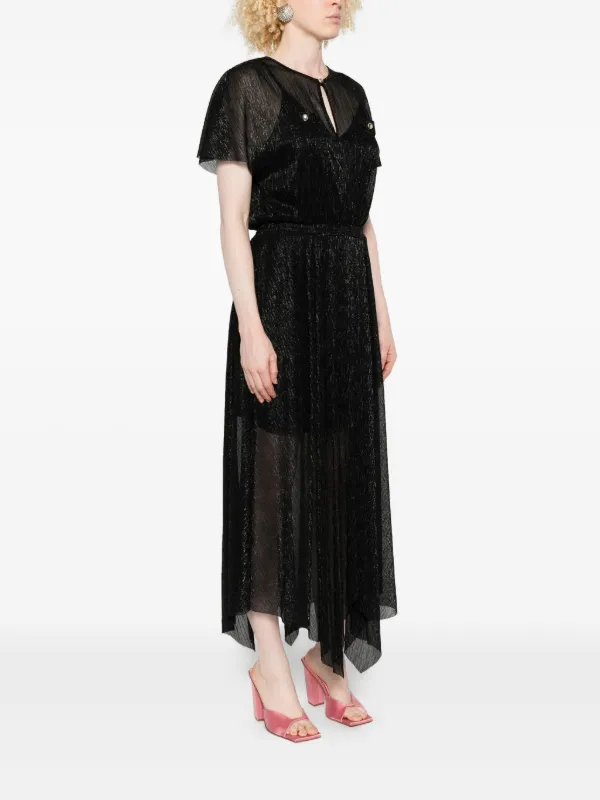 sleeve midi cocktail dress Blue Key Hole Mikado Cap Sleeve Midi Dress