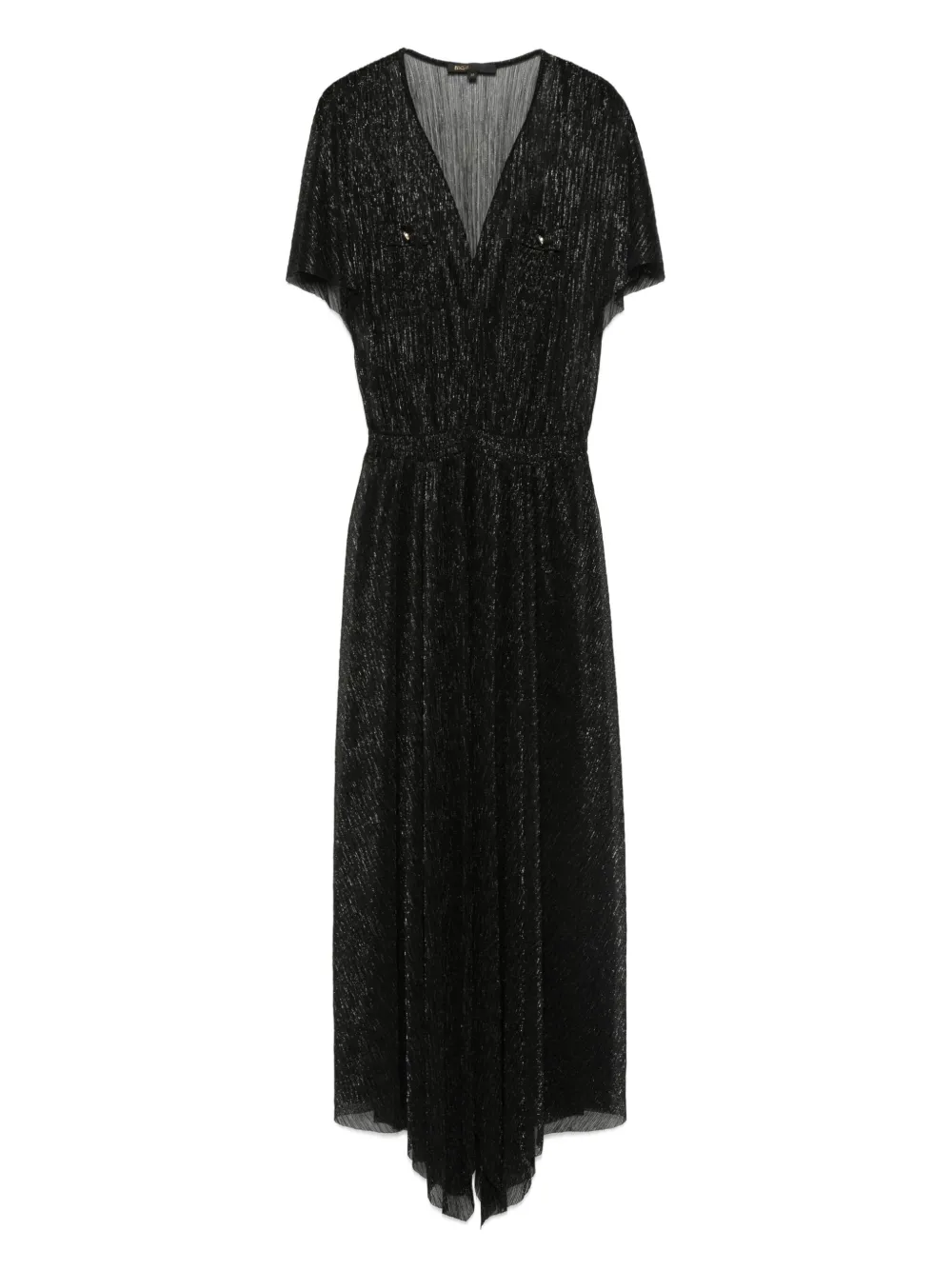 Maje metallic-effect pleated party dress | Black | Image 1