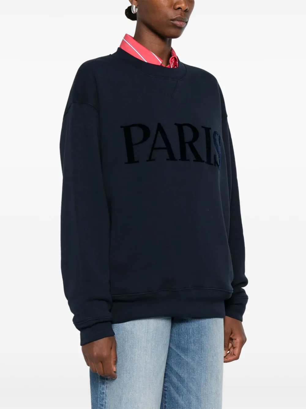 Maje Sweater met print Blauw