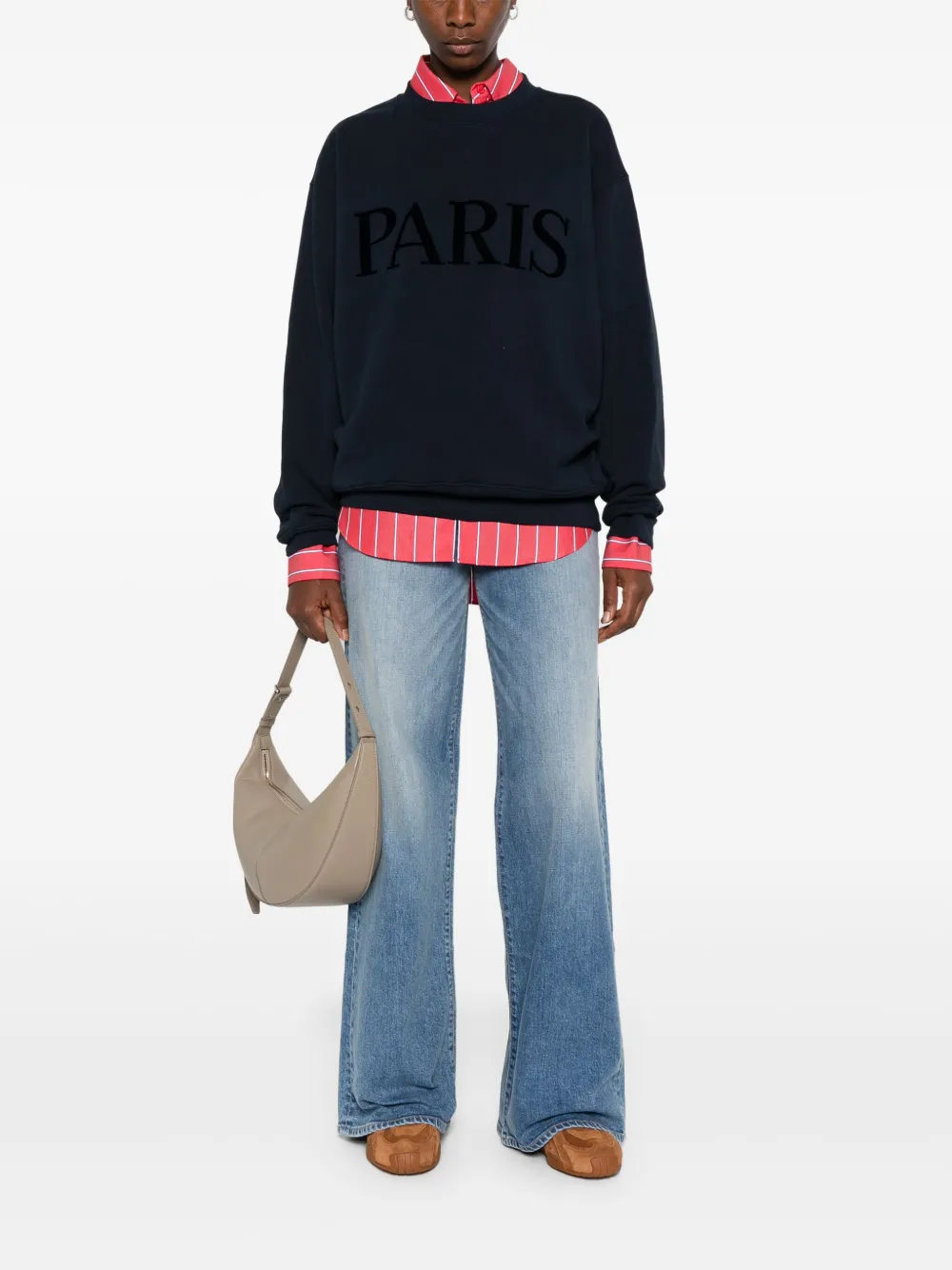 Maje Sweater met print Blauw