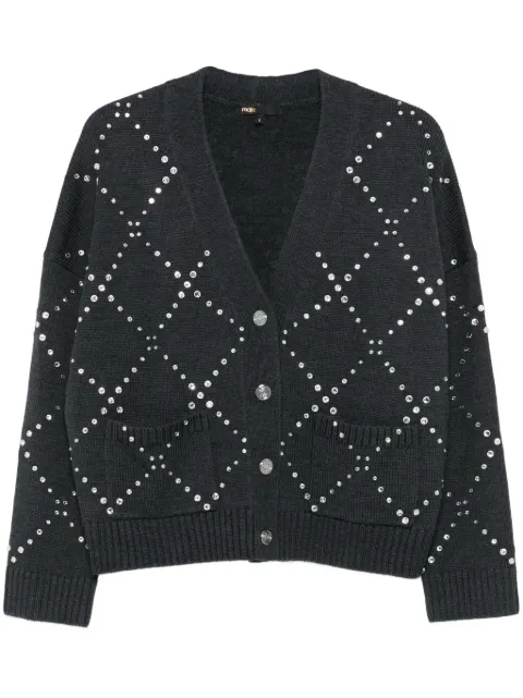 Maje diamond-pattern studded cardigan