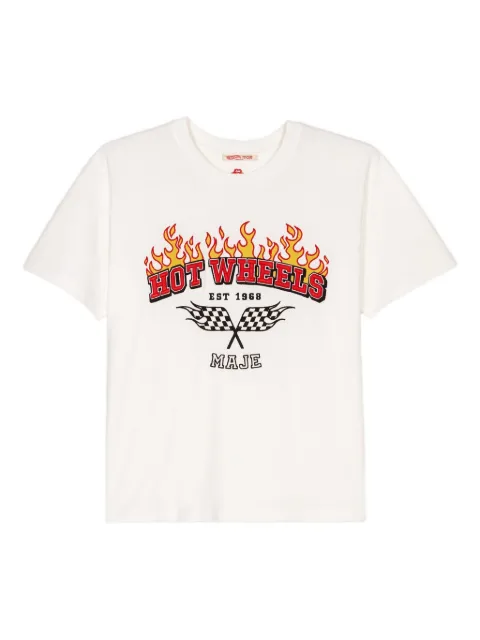 Maje t-shirt à imprimé flamme