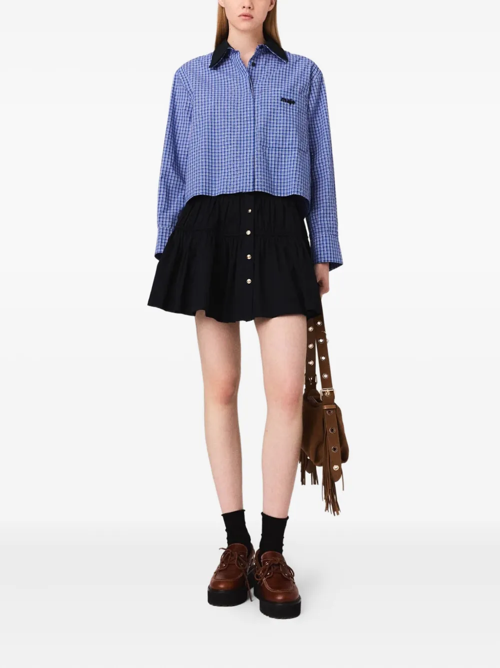 Maje Blouse verfraaid met stras - Blauw
