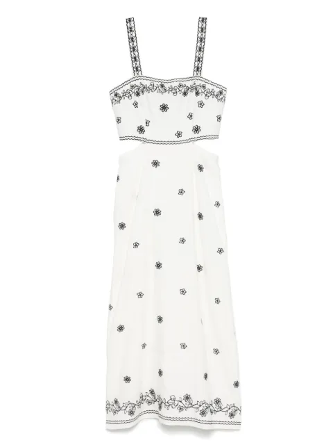 Maje embroidered cut-out maxi dress