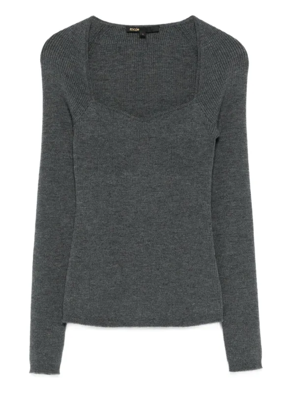 Maje Wool Sweater Grey FARFETCH BH