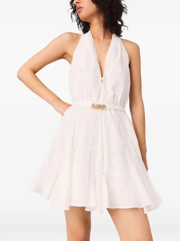 Maje Embroidered Backless Dress | White | FARFETCH Maje Embroidered Backless Dress | White | FARFETCH