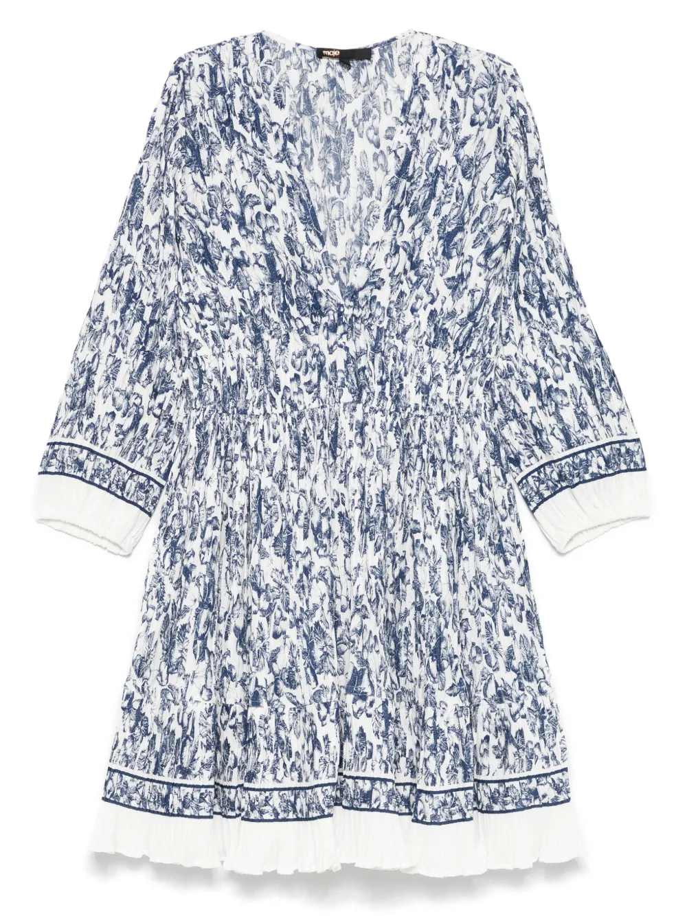 Maje floral-print mini dress Blauw