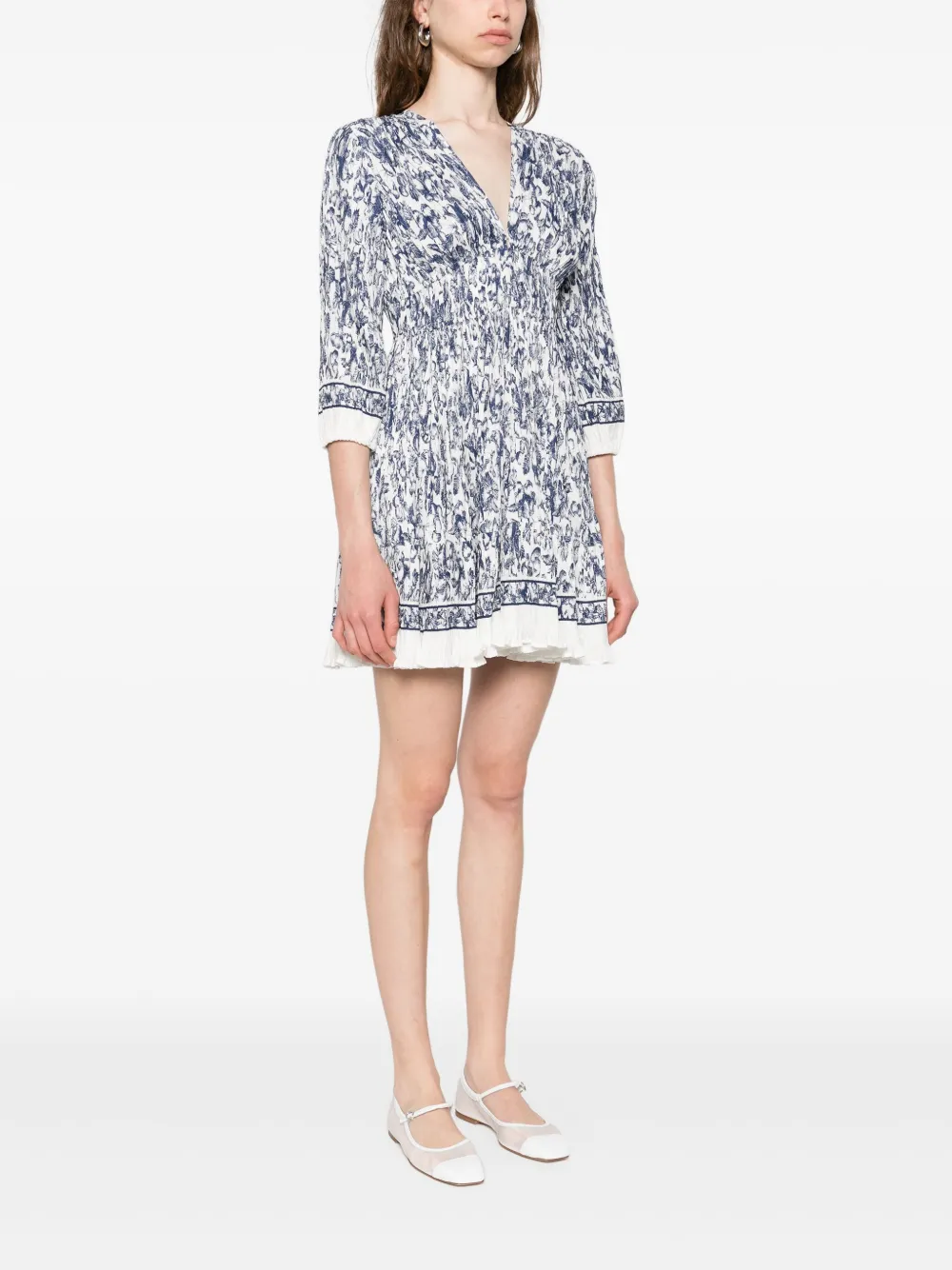 Maje Mini-jurk met bloemenprint Blauw