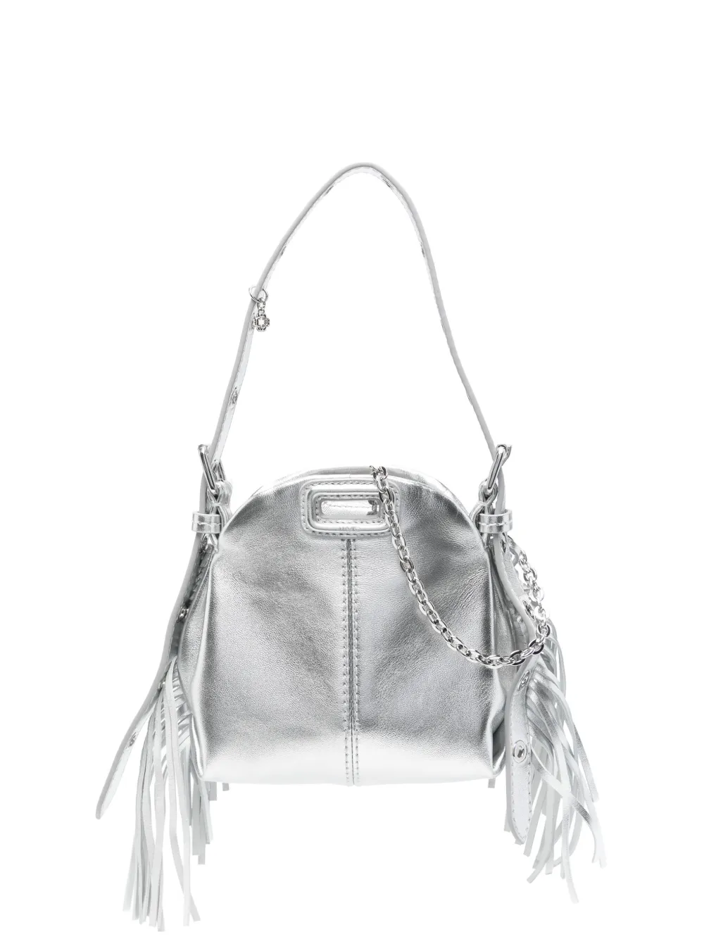 Maje mini sac à main à effet métallisé | argent | Image 1
