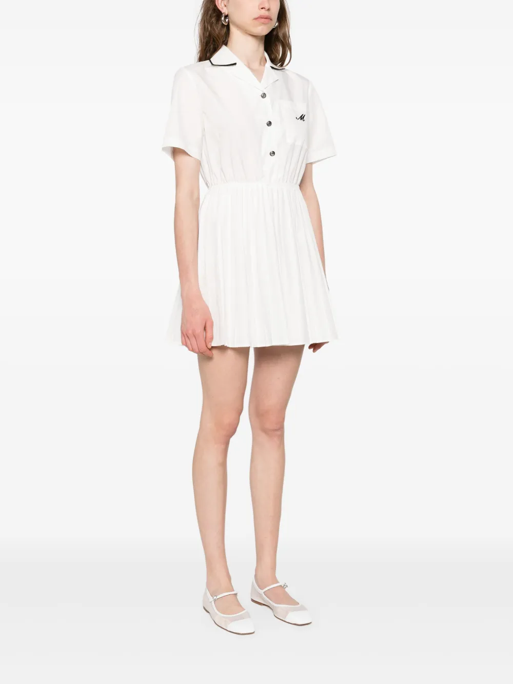 Maje Short-sleeve Shirt Dress In White