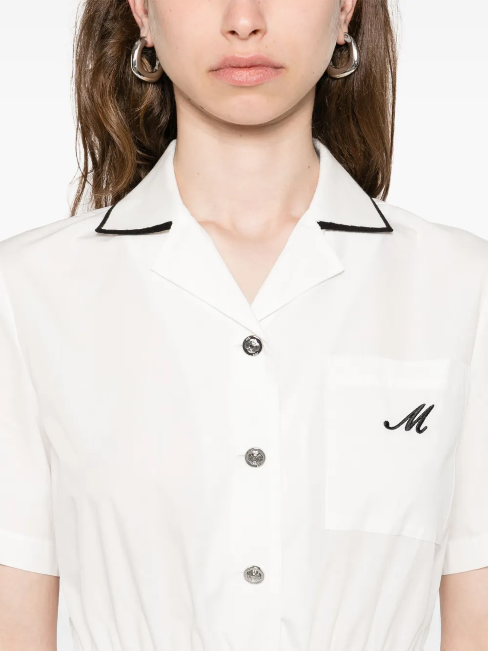Maje Short-sleeve Shirt Dress In White