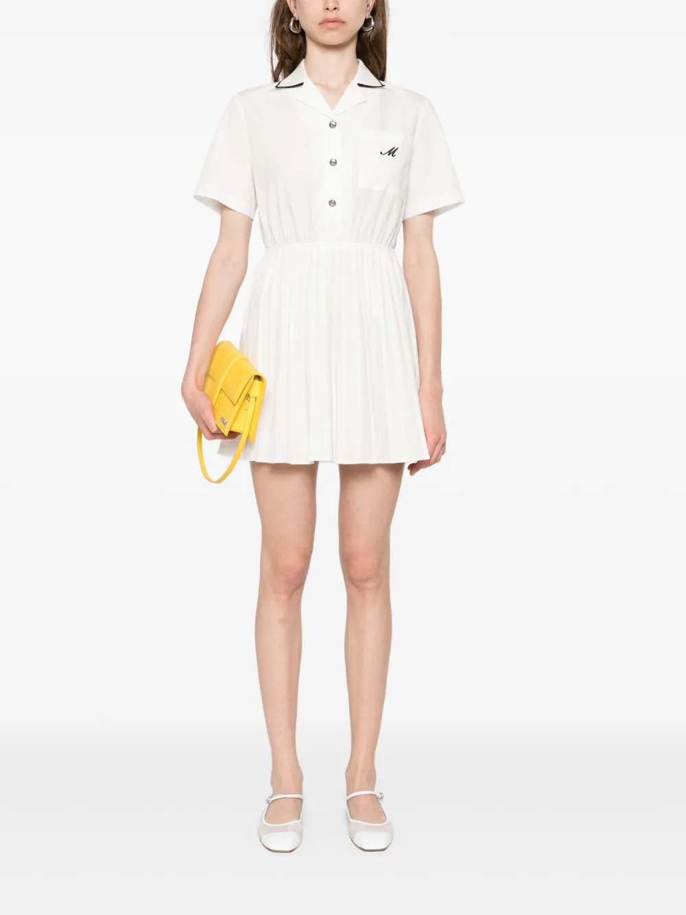 Maje Short-sleeve Shirt Dress In White