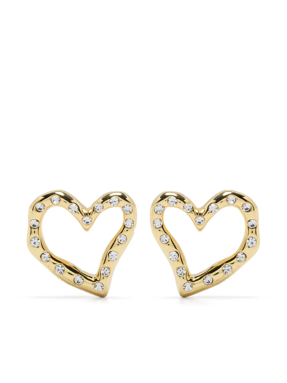 Maje rhinestone-embellished heart-shaped earrings | Gold | Image 1