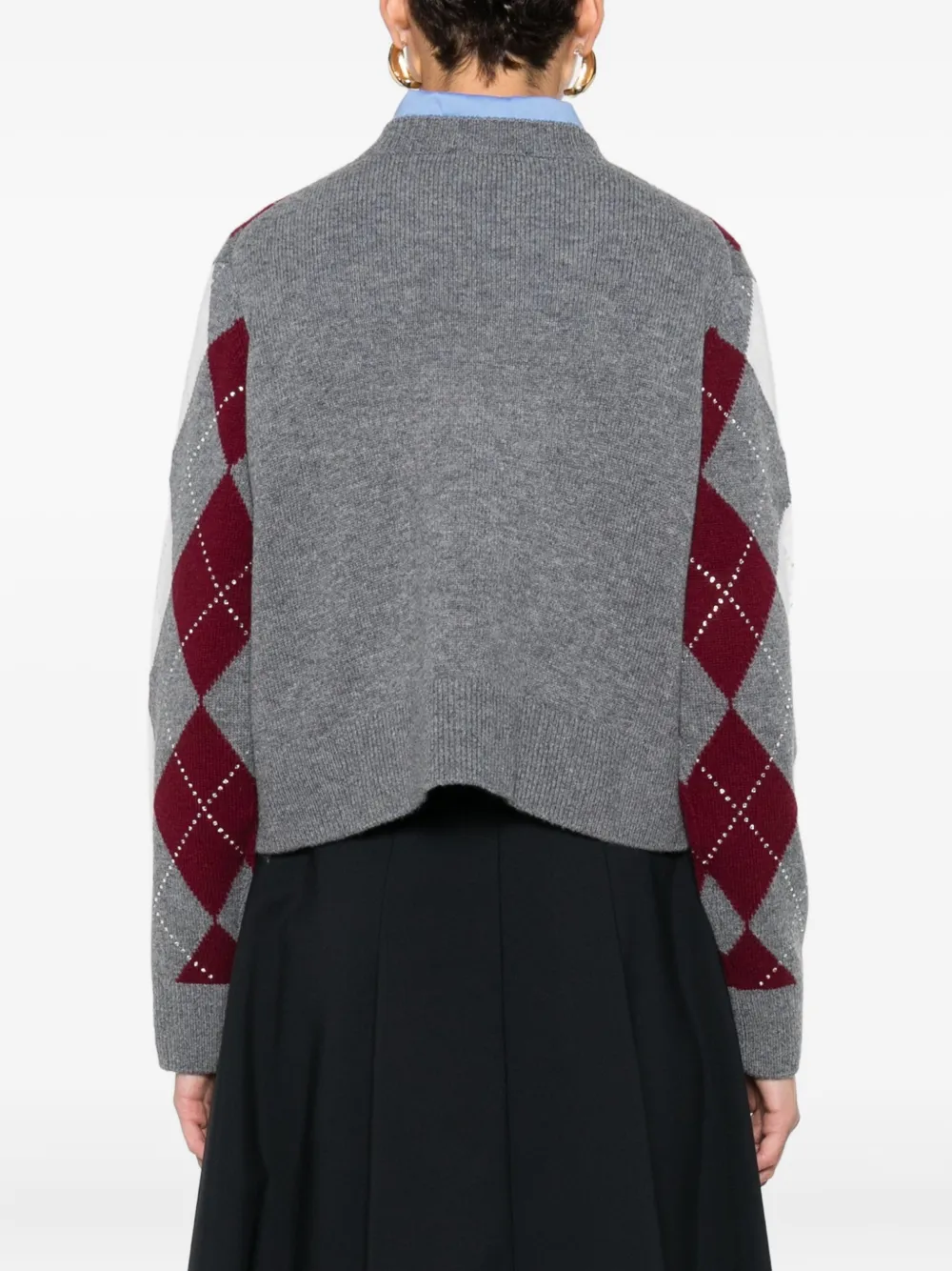 Maje Trui met argyle print Grijs