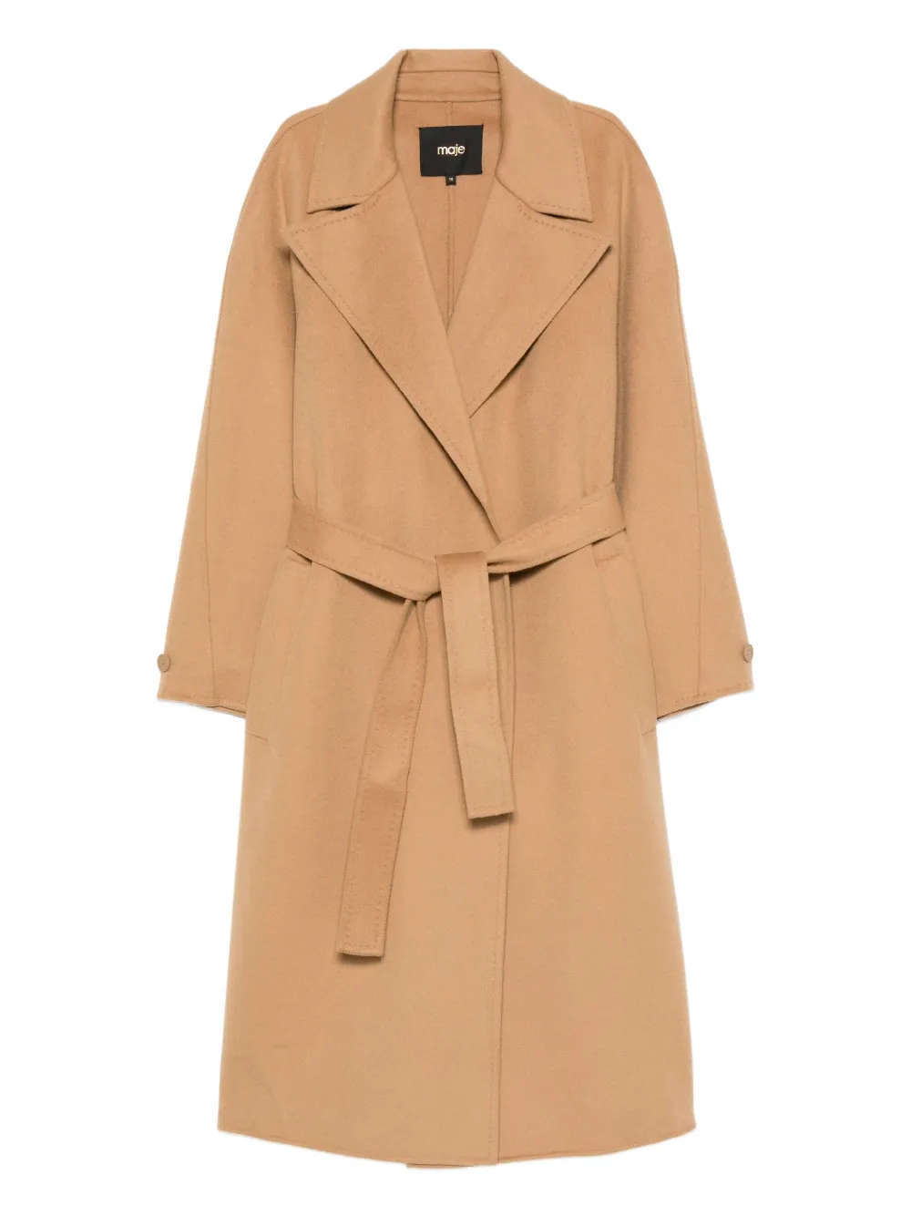 Maje belted wrap coat | Brown | Image 1