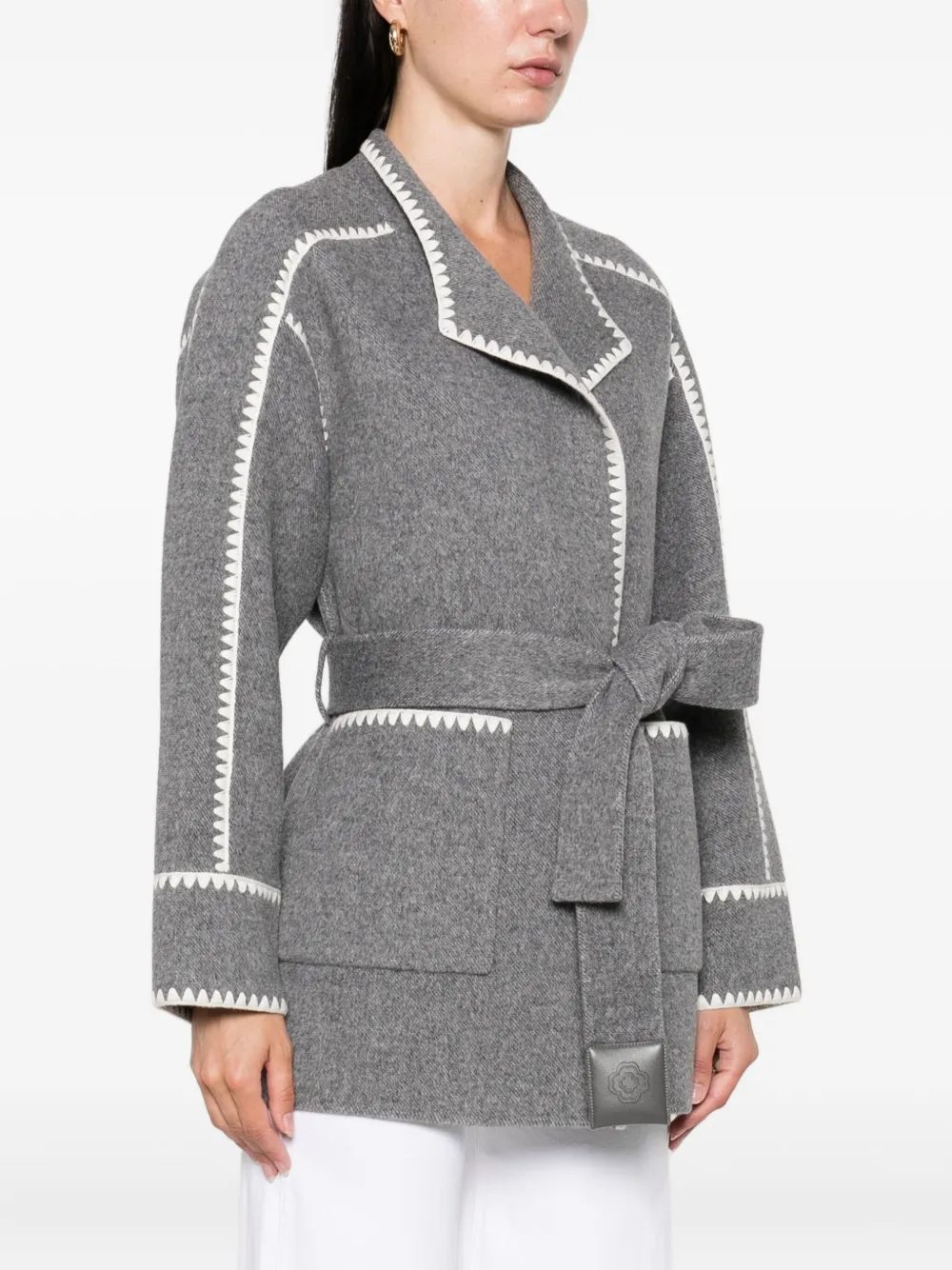 Maje Double-breasted Wool Coat In Multi