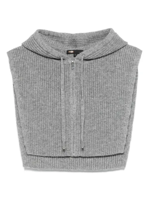 Maje zip-front knitted hoodie