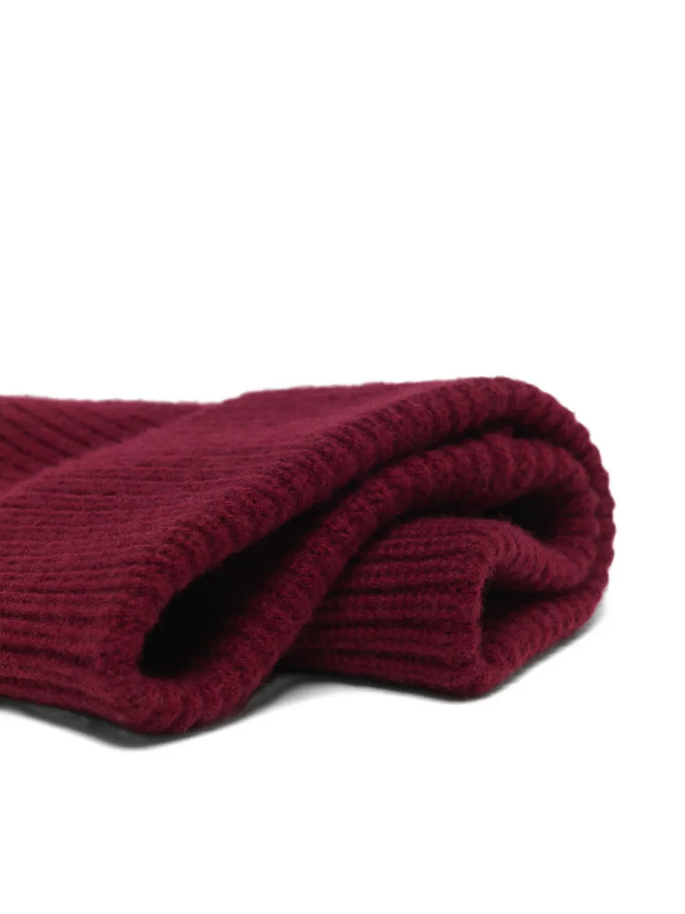  Maje Ribbed Embellished Beanie Hat - Red 