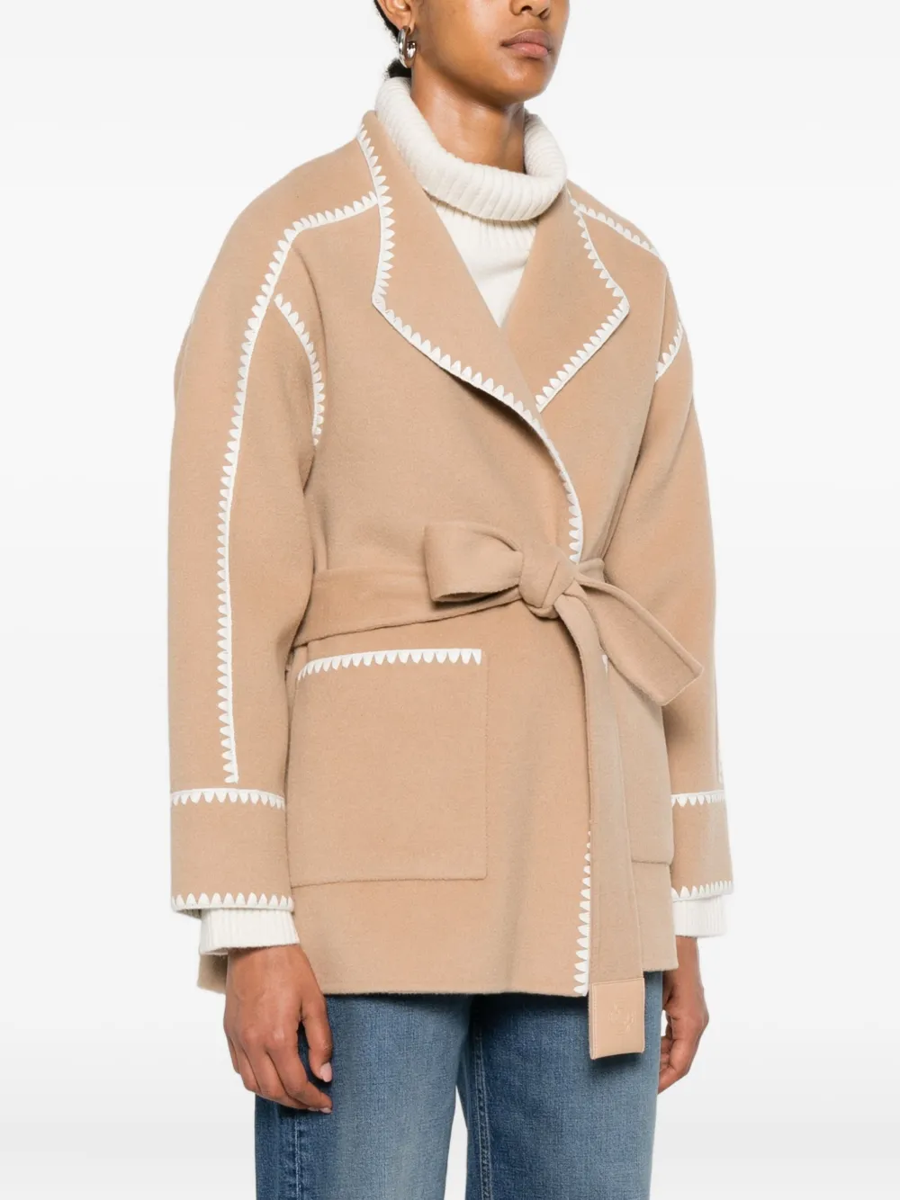 Maje Jas met riem Bruin