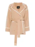 Maje belted jacket - Brown