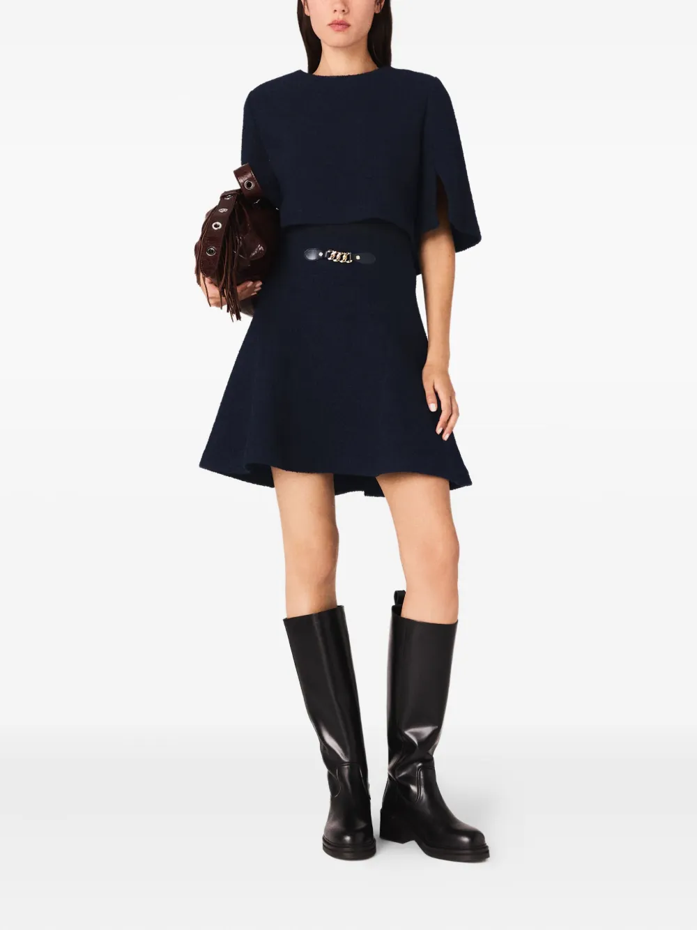 Maje Mini-jurk met ketting Blauw